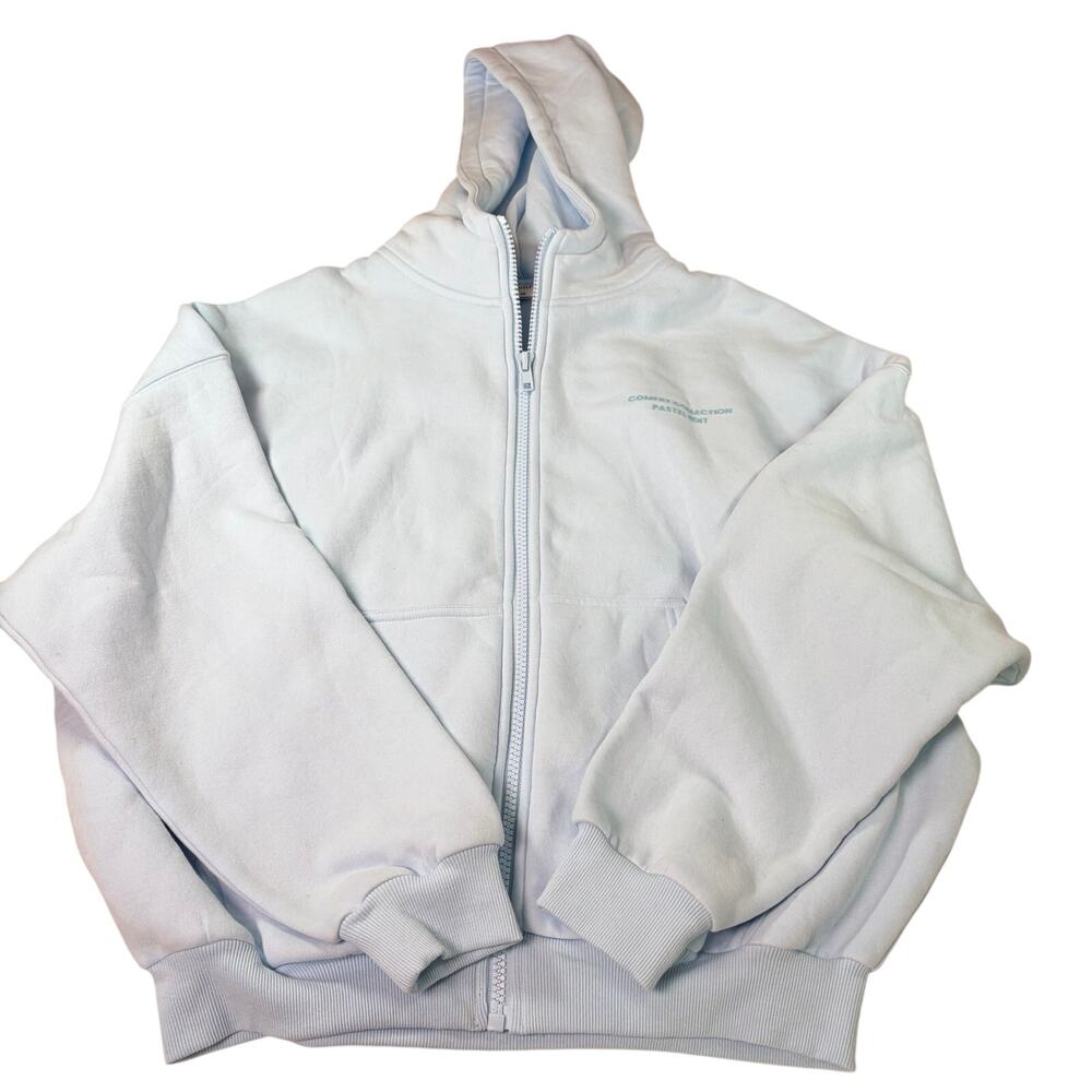 Comfrt Collection pastel edit light blue full zip hoodie. Size XS. oversized.